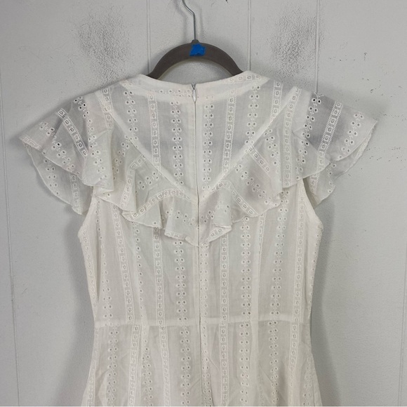 Roolee Mom Dress S Eyelet Lace Knee Length Ruffle Sleeve Nursing Breastfeeding - Picture 12 of 16